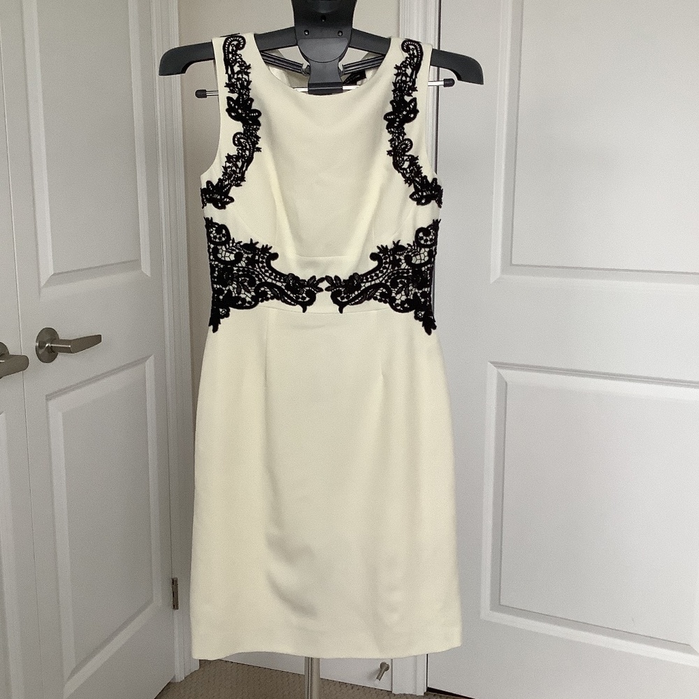 Tahari Lace detail sleeveless dress